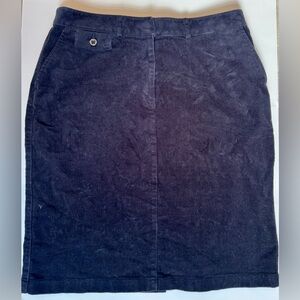 L.L. Bean Corduroy Skirt Womens 10 black Retro 90s Y2K Preppy Pockets